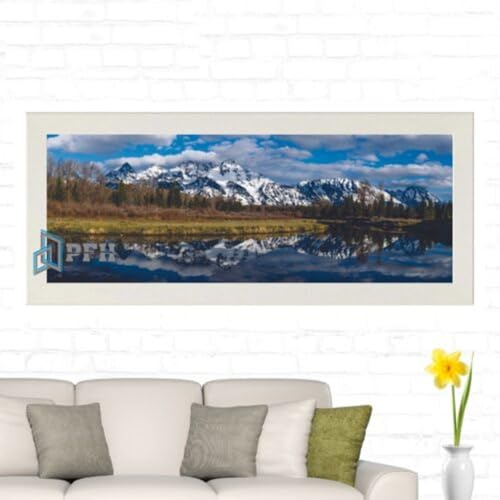 White 600mm x 150mm Photo Frame Real Wood Acrylic Fitted Panoramic Modern Style Poster Frame Picture Frames Wall Decor Gift Frames