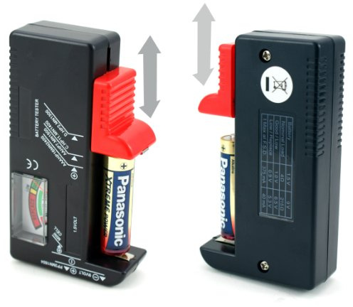 Loops Universal Rechargeable Battery Tester - Power/Voltage Meter For AAA, AA, C, D & 9V Button Cell