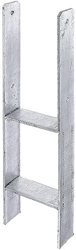 Alberts 213893 H-Pfostenträger | feuerverzinkt | lichte Breite 141 mm | Gesamthöhe 600 mm | Materialstärke 6 mm