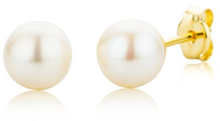Miore Ohrringe Damen Ohrstecker Gelbgold 9 Karat / 375 Gold Süßwasserperlen