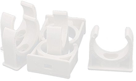 sourcing map PVC Agua Tubería Abrazaderas Clips, 30mm TV Bandejas Tubería Manguera Colgador Soporte Pex Tuberías, 6uds