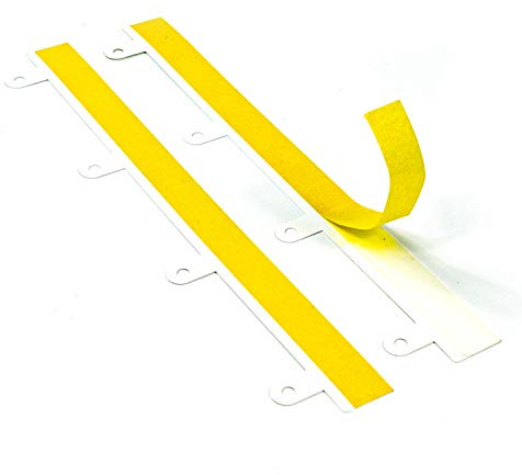 LEO’s - 20 Stück Abheftvorrichtung selbstklebend mit 4 Abheftlaschen in Weiß (280 mm) - Abheftstreifen zum Kleben ungeschlitzt - Selbstklebende Heftstreifen für Mappen, Ordner, Hefte und Akten