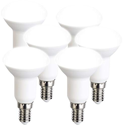 Luminea LED Spot E14: 6er-Set LED-Reflektor R50 tageslichtweiß 450lm, E14, 5W (ersetzt 40 W) (LED Strahler, Lampe Leuchtmittel, Einbaustrahler)