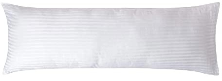 Haani Ultra Bounce Hollow Fibre 100% Egyptian Cotton White Satin Strip Standard Size Bolster Antiallergenic Pillows (Bolster Pillow 4.6FT)