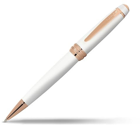 Cross Bailey Kugelschreiber (Drehmechanik, Schreibfarbe schwarz, Strichstärke M, inkl. Premium Geschenkbox) Perlmuttweiß lackiert, Beschläge Roségold