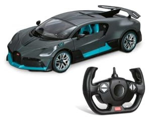 Mondo Motors - Bugatti DIVO Modèle à l'échelle 1:14, jusqu'à 8 km/h de Vitesse, Voiture radiocommandée pour Enfants 63688 Noire