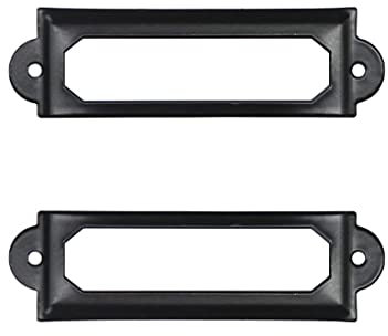 Adiyer Etikettenhalter, Metall, 60 x 17 mm, Schwarz, 40 Stück