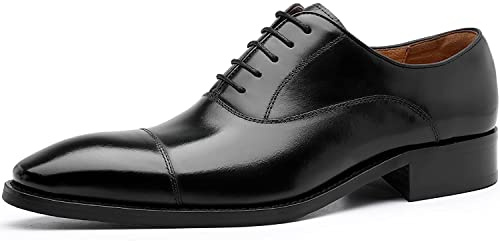 DESAI Scarpe Stringate Basse Oxford Uomo, Nuovo Nero, 46 EU