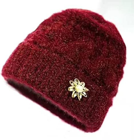guaizhou Warme Wintermützen für Frauen mit Fleece gefütterte Slouchy Wintermütze Strickmütze mittleren Alters und ältere Mütter