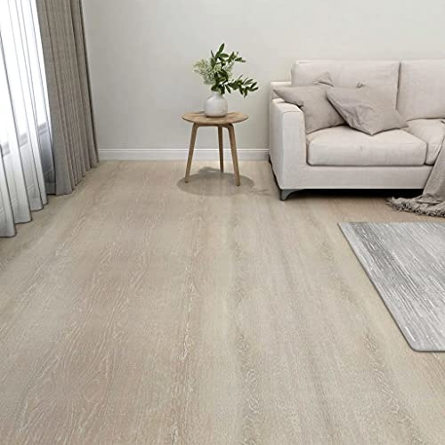 vidaXL 20x Tarimas Autoadhesivas Lama Baldosa Azulejo Suelo Salón Sala de Estar Dormitorio Antideslizantes Impermeables PVC 1,86 m² Beige