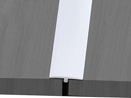 LAIDEPA T Type Abdeckleisten Für Fußböden, Innen Außen PVC Wood Grain Dekorativ Übergangsprofil, Parkett to Teppich Übergangsleiste, Selbstklebend Übergangsschiene, 90Cm(35.4In),Weiß,90cm