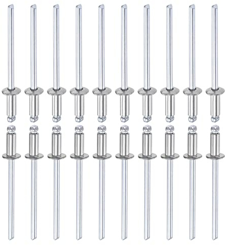 DTGN 3.2mm x 7mm (DxL) Rivetti Ciechi - 50pz - Ottimo per Macchinario Collegamento - 304 Inox Acciaio Cupola Terminale Rivetto