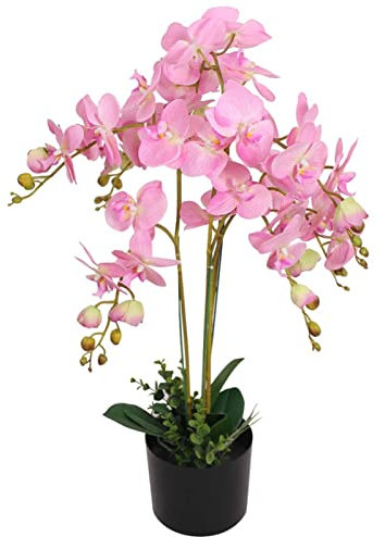 Homgoday Orchidea artificiale con vaso, 75 cm, rosa