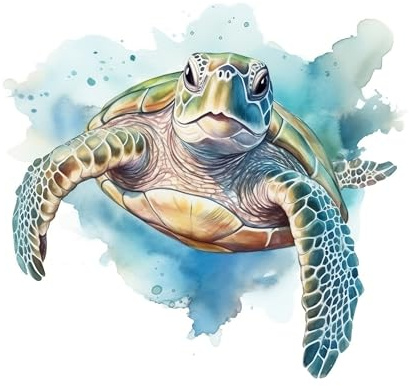 GRAZDesign Wandtattoo Schildkröte Badezimmer Aufkleber, Wandsticker Nordsee | Wandaufkleber Bad, Tür, Fliesenaufkleber - 34x30cm