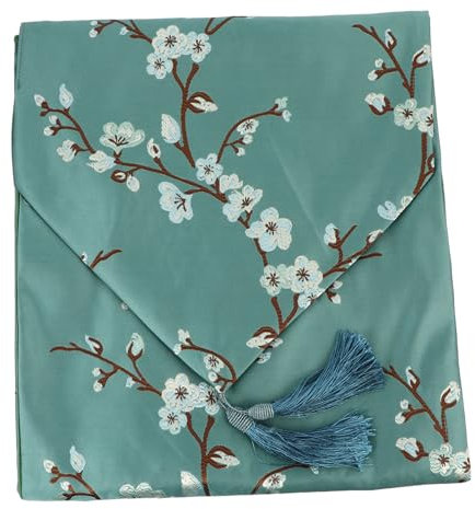 LIFKOME Tischläufer Im Chinesischen Stil Mit Pflaumenblumenmuster Antirutschbehandelt Aus Hochwertigem Material Für Tischdekoration Zu Hause
