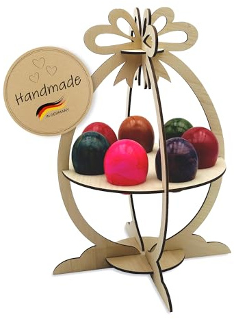 Birdart Box® Ei Servierer aus Holz, S - 7 Eier, Holz Natur | Exklusiv, Moderner Ostereier Halter, Stabil und hochwertig, Einzigartiger Eierhalter, Tischdekoration