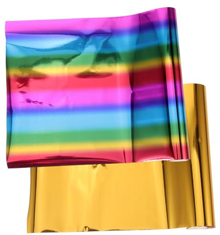 Operitacx 2rollen Wärmeaktivierte Folien Transferfolienpapier Diy Bastelzubehör Aluminiumfolie Folienblätter Verzierungsmaterial