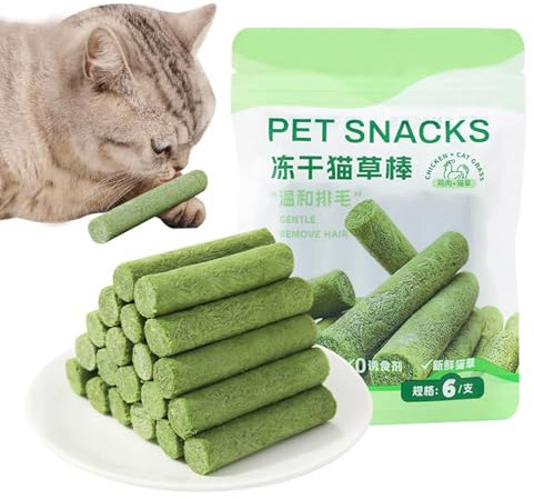 Katzengrasstäbchen Für Wohnungskatzen, Katzengras Sticks, Katzengras Snack, Katzengras Beißstab Katzenkaustäbchen, Kätzchengras-Beißstab, Katzen-Beißspielzeug Für Katzen Im Innenbereich, Katzenminze