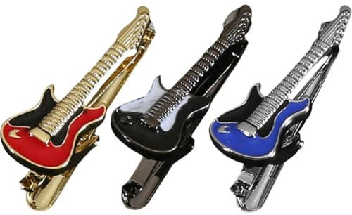 3 Stück Edelstahl-krawattenklammer, Gitarren-krawattenklammer Für Herren, Anzug, Smoking, Hemd, Krawatte, Schmuckzubehör