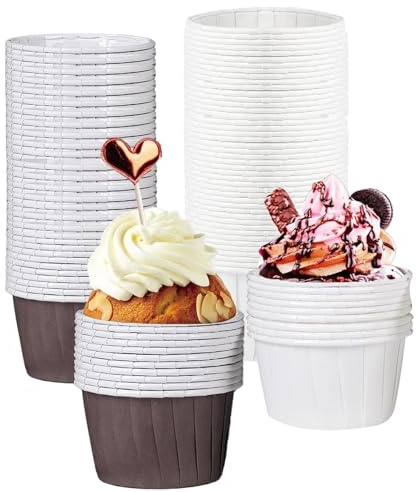 100 Stück Muffinförmchen Papier Muffins Papierförmchen Cupcake Förmchen Muffinform Papier Muffin Förmchen Eisbecher Pappe Muffin Deko für Dessert Hochzeit Geburtstag Party
