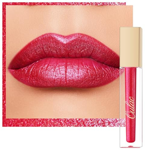 Oulac Rossetto Metallizzato 2-in-1 Rossetto Lunga Durata＆Ombretto Scintillante Rossetti Colore Intenso Lipstick Tinta Labbra Glitter Waterproof Senza Trasferimento Facile da Applicare Vegana MD07