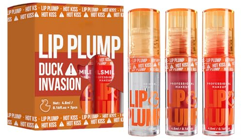 Eazerom 11 Lip Plumping Oil, Feuchtigkeitsspendendes Lippenöl,Lip Volumizer Lippenvergrößerung,Feuchtigkeitsspendende Lipgloss Farblos Durchsichtig Lip Oil,Moisturizing Lippenöl Lip Plumping,