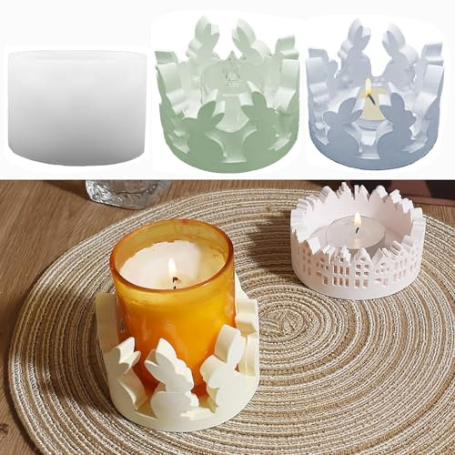Silikonformen Gießformen Ostern,Silikonform Hase Gießform Kerzenhalter Osterhase Silikonform Gießform Ostern Gips Zum Gießen Kaninchen Silikonformen Ostern Giessform Silikon für Handwerk