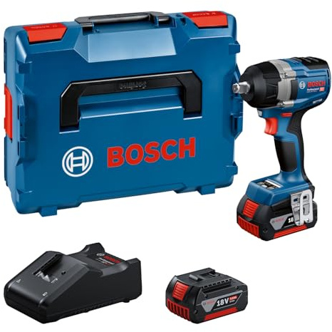 Bosch Professional 18V System Cordless Impact Wrench GDS 18V-750 C (incl. 2X GBA 5.0 Ah Batteries, GAL 18V-40 Charger, L-BOXX)