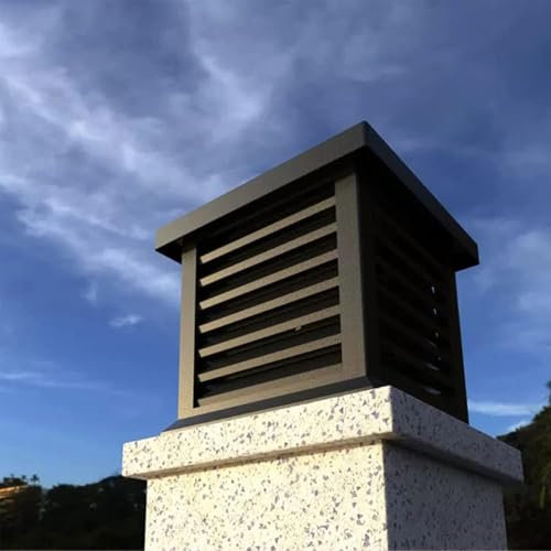 PRMTYUP Schornsteinabdeckung, Windschutzkappe Aus Aluminiumlegierung, Schornsteinabdeckung Mit Regensicheren Jalousien, Für Schornsteinabdeckungen Für Den Außenbereich,Schwarz,30cm