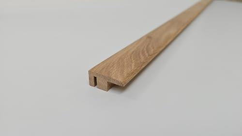 Project DIY® Adjustable Solid Oak End Profile | Threshold Strip | 34mm Wide | 14-18mm Height | Wood Floor Transition Trim | Durable & Easy to Install | Premium Oak Finish | 900mm Length (Unfinished)