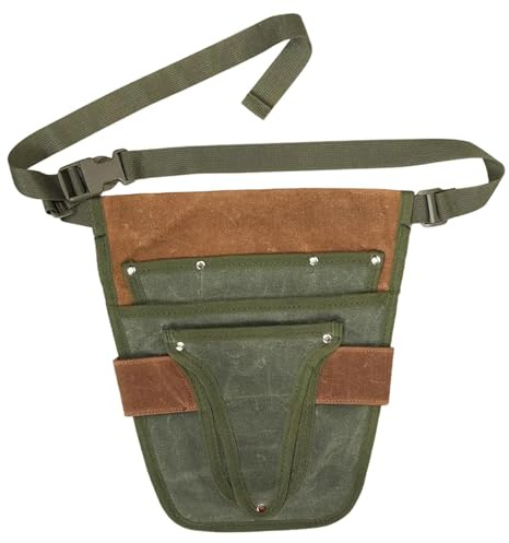 HGZLQKD Garden Waist Belt Gardening Tools Belt Garden Tool Pouch Tool Waist Pouch for Woodwork, Brown Green