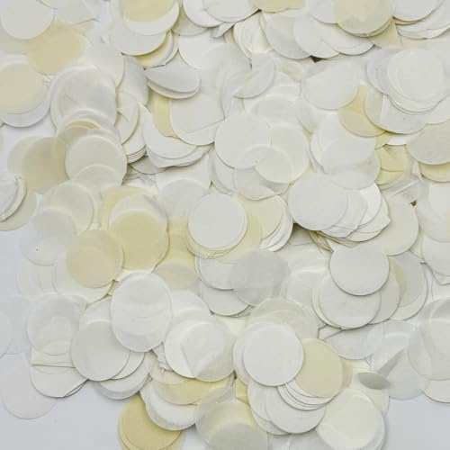8000 Elfenbein Runde Tissue Confetti,Papier Konfetti Tisch Streu Deko,Geburtstag Tischdeko,80g Rundes Konfetti für Hochzeitsdekorationen,für Luftballons,Baby-Dusche,Festliche Gedenkfeiern