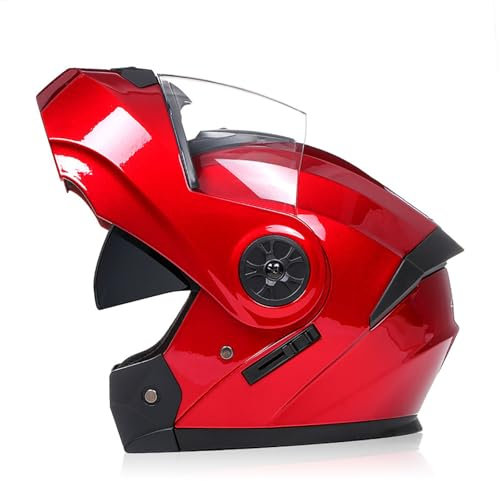 Modular Helmet, Flip Up Front Motorcycle Motorbike Helmet, Full Face Helmet for Adult Men and Women, Motorbike Helmet ECE 2205 Approved, Lightweight Design H,XL(61-62CM)