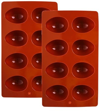Egg Shaped Silicone Mold - 8-Cavity Baking Pan - 2X Gummy Mould Jelly Baking Supplies Oven Safe for Cake Decorating Chocolate Candy Bread