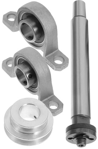 HOUDERCO Table Saw Spindle Seat Assembly Steel Pulley for Rotary Lathe Woodworking Cutting Tools Accessory