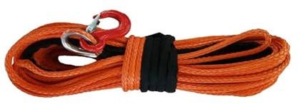 Cuerda sintética for cabrestante de Coche de 12 mm x 30 m con Gancho, Cable Resistente for cabrestante Todoterreno ATV UTV Alta tenacidad(Orange)