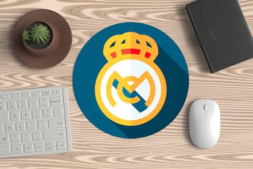 Alfombrilla para Mouse, Ratón de PC o Portátil - Escudo Real Madrid - Diseño Minimalista. Ideal para Gaming y Oficina y Todo Buen Merengue de Ley.