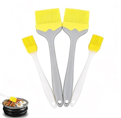 lrgnixs 4 pinceles de silicona para hornear, para pastelería, para barbacoa, para barbacoa, para barbacoa, para barbacoa, para barbacoa, para barbacoa, pastelería, salsas, hornear, cocinar y aceite