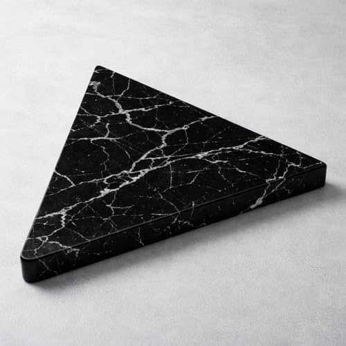 LuxuryQuarry - Marmorplatte Schneidebrett Schwarz 30x30cm - Tapasbrett Käsebrett Marmor - Servierbrett und Snackbrett