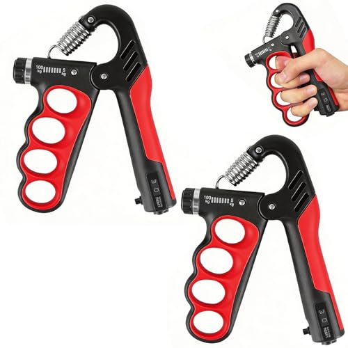yolzhxe 2 stycken underarmsträning, justerbart motstånd 5–100 kg, handövare med räknare, halkfria greppförstärkningsverktyg för muskelträning