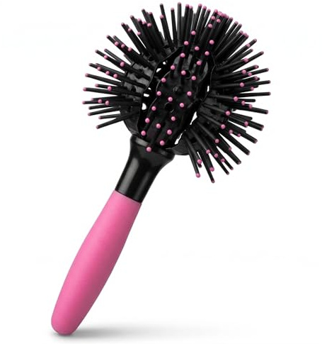 PRISMAL 3D Bomb Curl Ball Brush - Spazzola Sferica Rotonda 360° per Capelli Ricci, Mossi e Ondulati - Pettine Ricci Districante - Curly Hair Brush per Styling Professionale