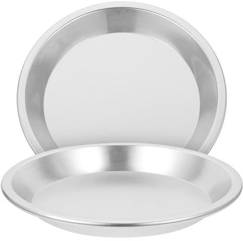 Genérico Bandeja para Hornear Pizza 6 Pulgadas de Aluminio Anodizado, Set de 2 Piezas, Antiadherente, Resistente al Desgaste, Molde Metálico Multifuncional para Horno y Crepes,