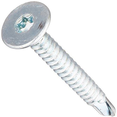 Small Parts 1024KWTF Steel Self-Drilling Screw, Zinc Plated Finish, Wafer Head, Star Drive, #3 Drill Point, #10-16 Thread Size, 1-1/2 Length (Pack of 50)