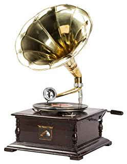 Gramophone en bois carré