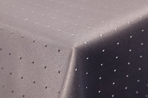 Punkte Damast Tischdecke eckig 130x220 von First-Tex *grau*