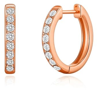 Philip Jones Rose Gold Plated Hoop Earrings Created with Zircondia® Crystals