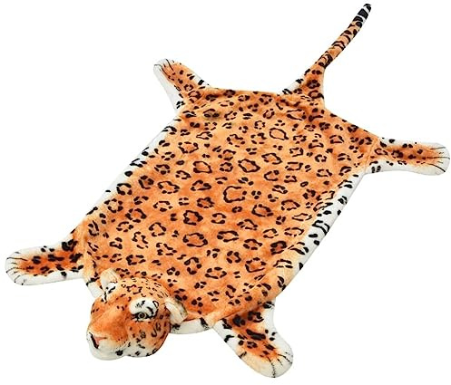 vidaXL Plüsch Leopardenfell Teppich 139 cm Braun