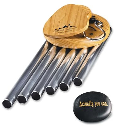 UpBlend Outdoors Windspiel für draußen – 73,7 cm silbernes Windspiel für draußen, harmonisches Windspiel für draußen, Windspiele für Mutter, Oma, Windspiel für sie