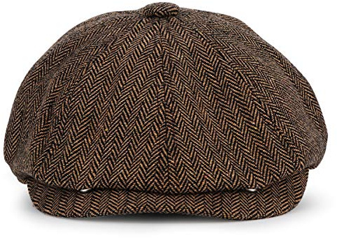 Charmylo Newsboy Stil Tellermütze Schirmmütze Herren Damen - 8 Panel Peaky Fischgräten Tweed Retro 1930s Schiebermütze Gatsby Cap Flat Hut, passen
