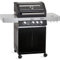 RÖSLE Gasgrill BBQ-Station VIDERO G3 Schwarz, Grill mit 3 Haupt- und 1 Seitenbrenner, Deckel mit Glaseinsatz & Thermometer, beleuchtete Drehknöpfe, pulverbeschichteter Stahl schwarz